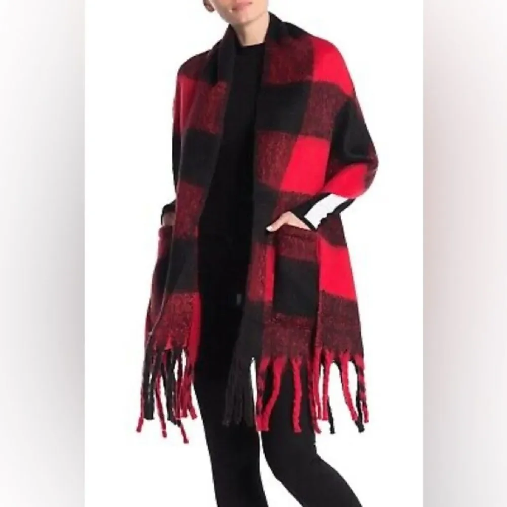 STEVE MADDEN oversized buffalo check SCARF SHAWL